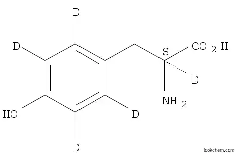 Molecular Structure of 1226919-57-8 (L-4-Hydroxyphenyl-d4-alanine-d1)